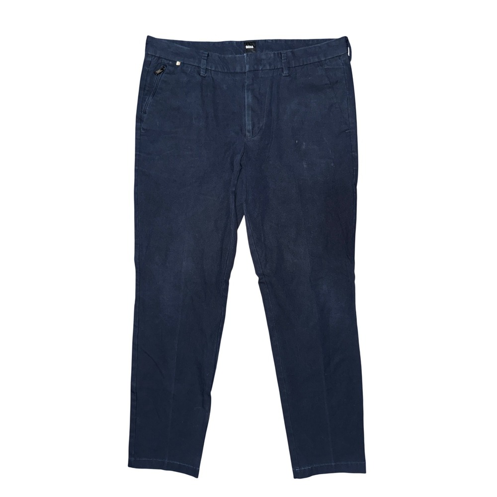 Hugo Boss Kaito Slim Fit Navy Trousers Pants Minimalist Quiet Luxury Old Money